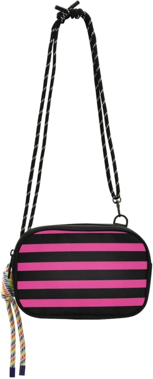 Black and Pink Rule Lines Cross Body Purse Women Practical with Credit Card Slots Over Shoulder Purse Go shopping bolsa de mano para mujer elegante