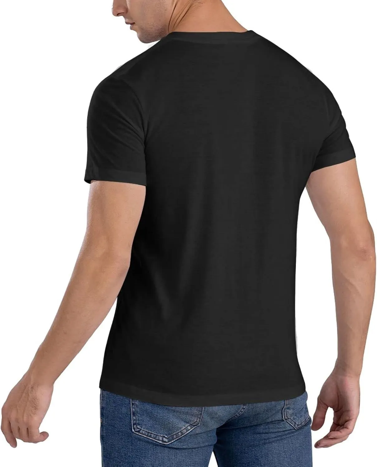 Black Big Goose Carrying a Crossbody Bag Prints Men's Short Sleeve t-Shirt Cotton Trendy Round Neck
