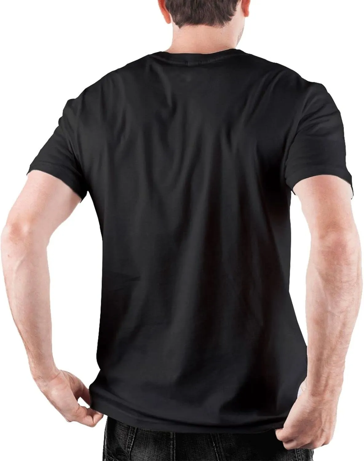 Black Big Goose Carrying a Crossbody Bag Prints Men's Short Sleeve t-Shirt Cotton Trendy Round Neck