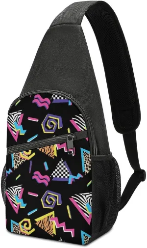 Black Complex Pattern Simple And Atmospheric Large Capacity Chest Bag