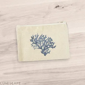 Blue Coral - Canvas Zipper Pouch