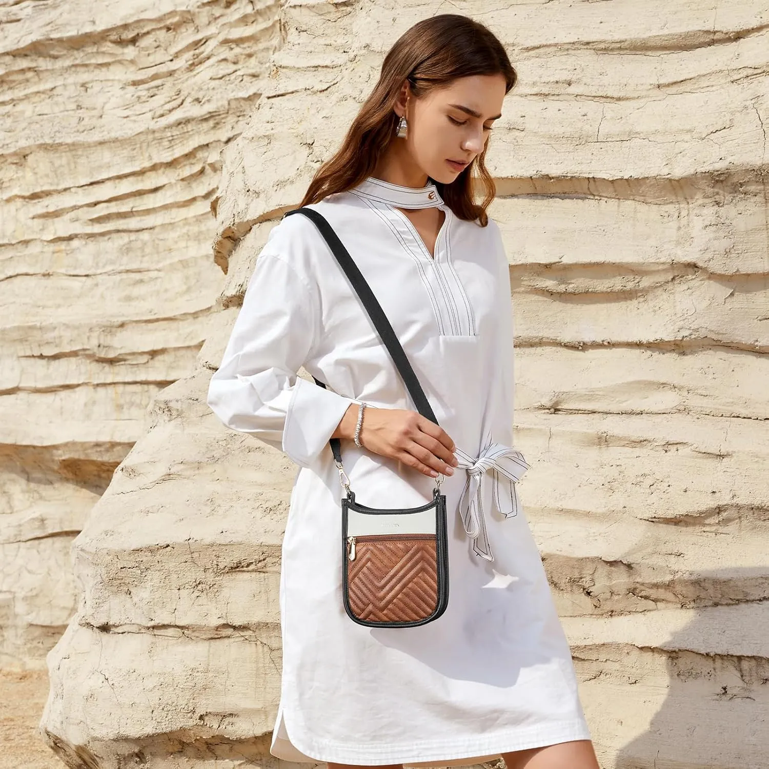 BOSTANTEN Small Crossbody Purse for Women Mini Tote Bag Top Handle Shoulder Bag Compact Handbags with Adjustable Strap
