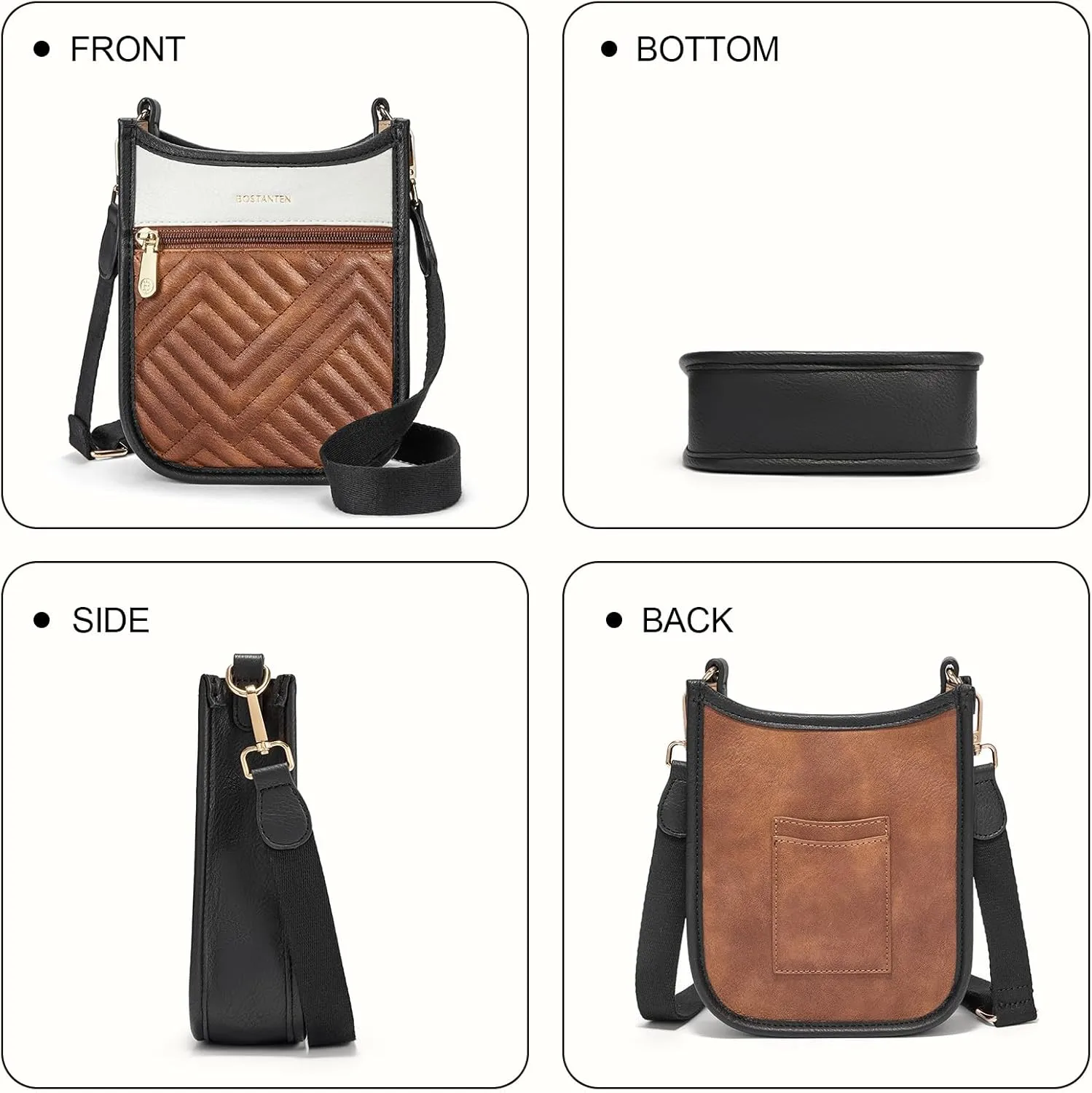 BOSTANTEN Small Crossbody Purse for Women Mini Tote Bag Top Handle Shoulder Bag Compact Handbags with Adjustable Strap