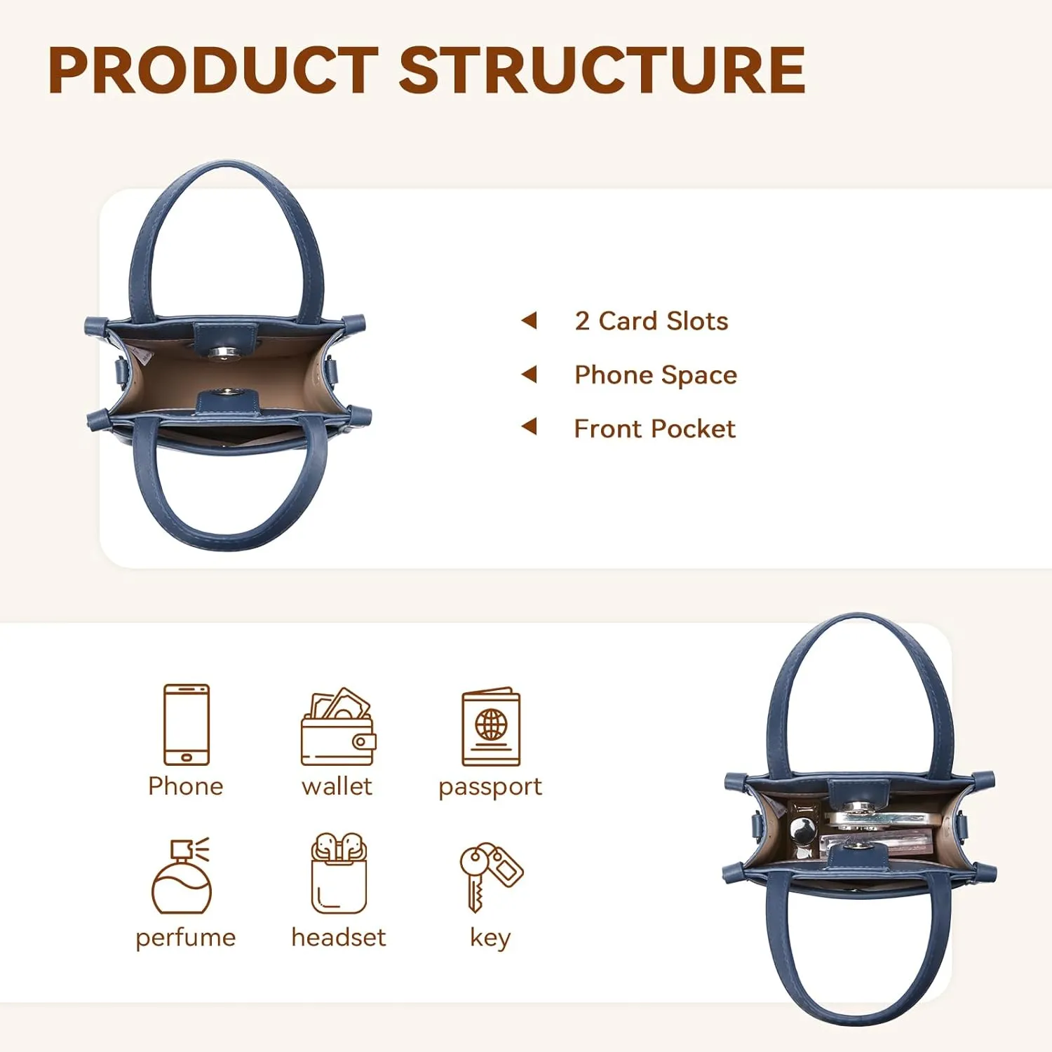 BOSTANTEN Small Crossbody Purse for Women Mini Tote Bag Top Handle Shoulder Bag Compact Handbags with Adjustable Strap
