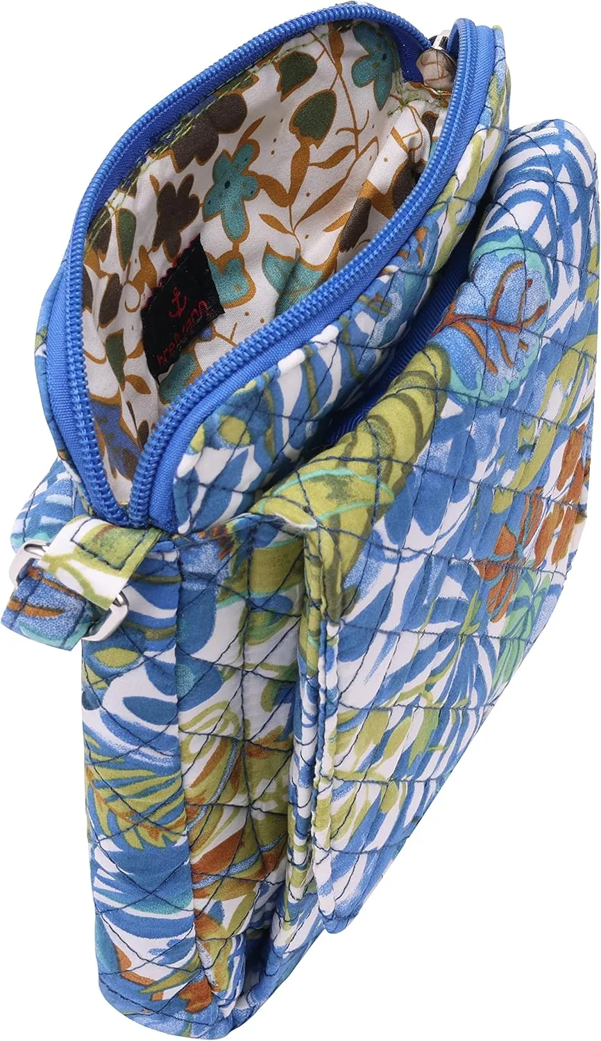 Brentano Cotton quilted Small crossbody wallet purse