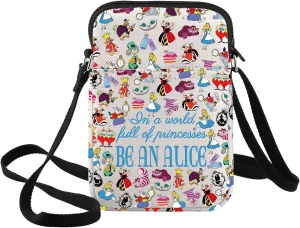 BWWKTOP Alice Cartoon Crossbody Bag Mad Hatter & March Hare Gift White Rabbit Shoulder Bag