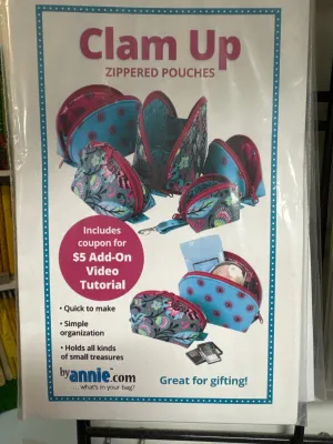 By Annie Pattern - Clam Up Zippered Pouches