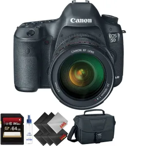 Canon EOS 5D Mark III DSLR Camera with 24-105mm Lens   64GB Memory Card   2 Year Accidental Warranty Bundle