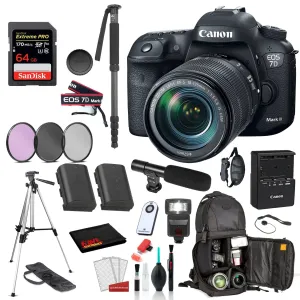 Canon EOS 7D Mark II DSLR Camera with 18-135mm f/3.5-5.6 IS USM Lens Bundle �SanDisk Extreme Pro 64gb SD    MORE