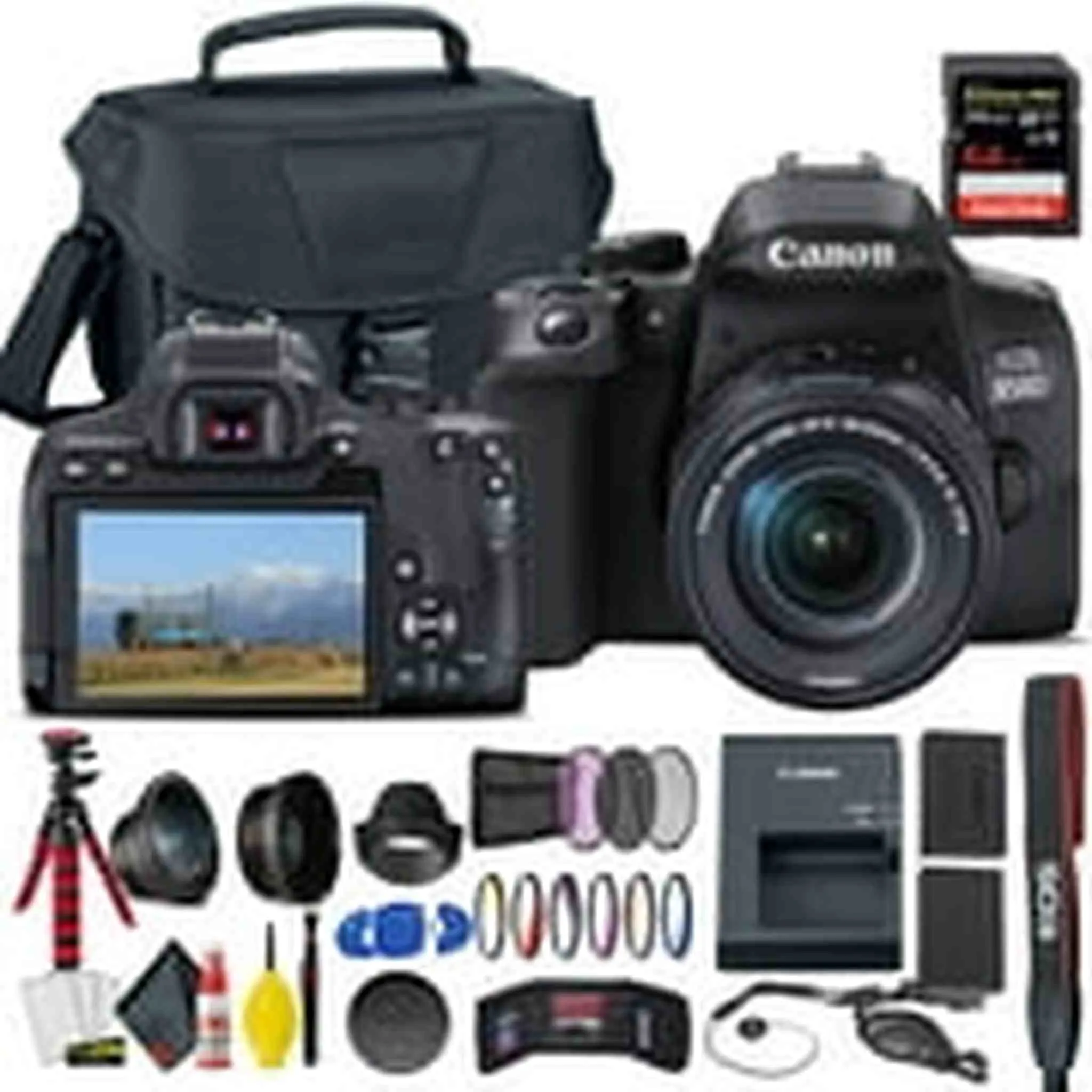 Canon EOS 850D / Rebel T8i DSLR Camera With 18-55mm Lens   Extra Lenses & Battery Bundle