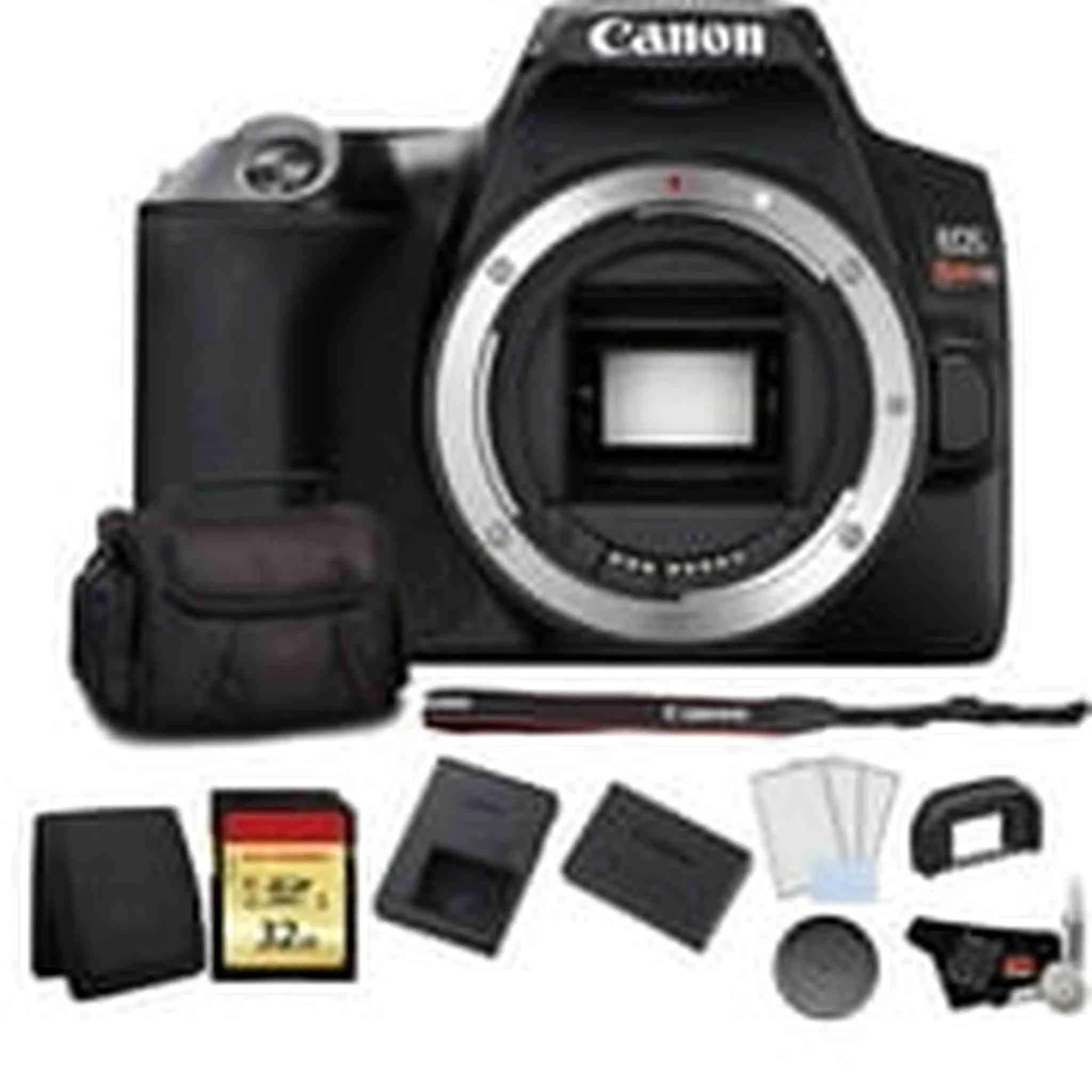 Canon EOS Rebel SL3 DSLR Camera (Black, Body Only) Bundle with 32GB Memory Card  LCD Screen Protectors and More