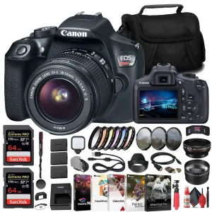 Canon EOS Rebel T6 DSLR Camera W/ 18-55mm Lens   2 x 64GB Card   Filter   More