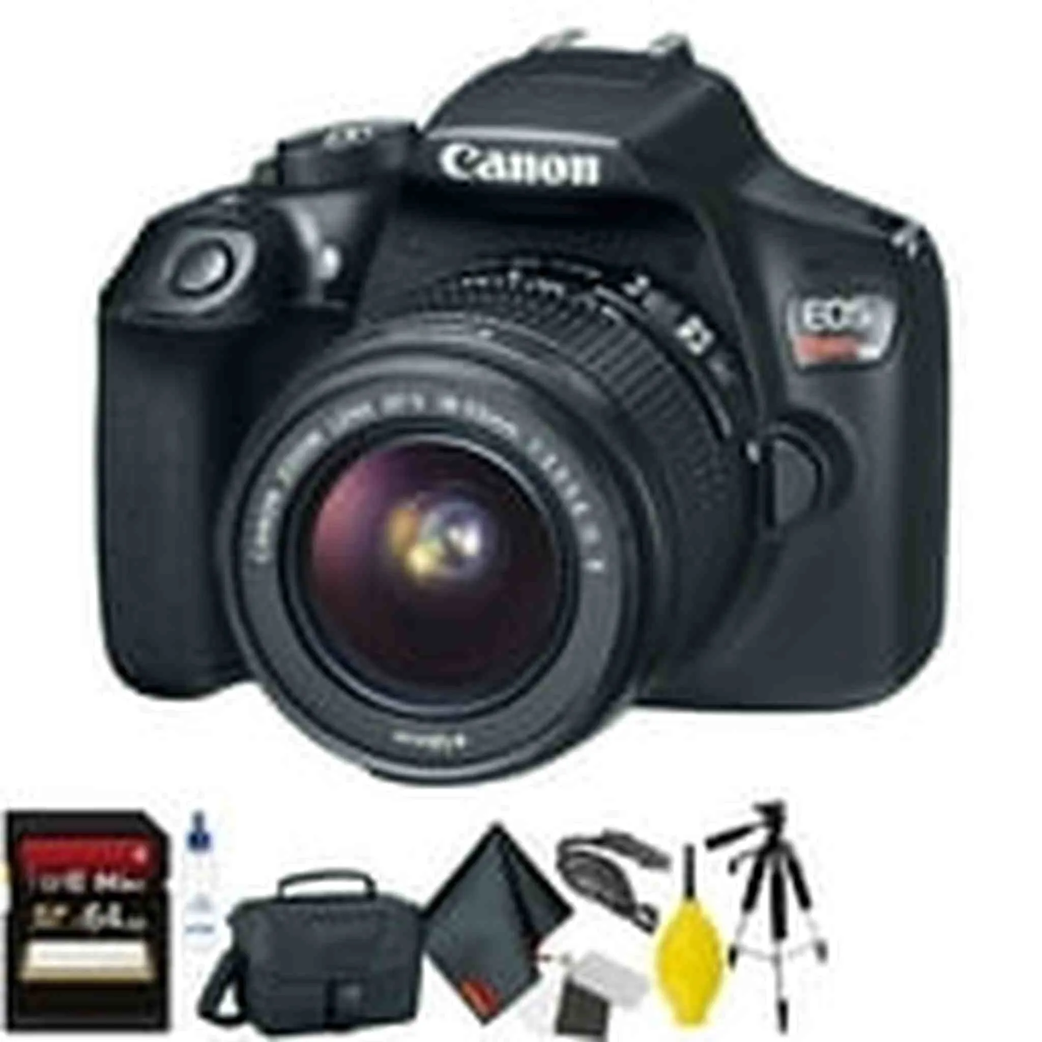 Canon EOS Rebel T6 DSLR Camera with 18-55mm Lens   64GB Memory Card   Mega Accessory Kit   1 Year Warranty Bundle