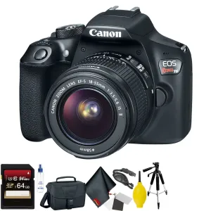Canon EOS Rebel T6 DSLR Camera with 18-55mm Lens   64GB Memory Card   Mega Accessory Kit   1 Year Warranty Bundle