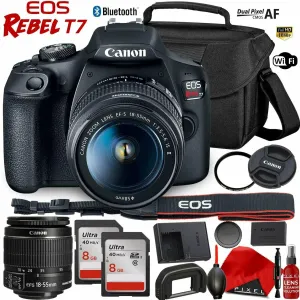 Canon EOS Rebel T7 DSLR Camera with 18-55mm Lens Deluxe Bundle