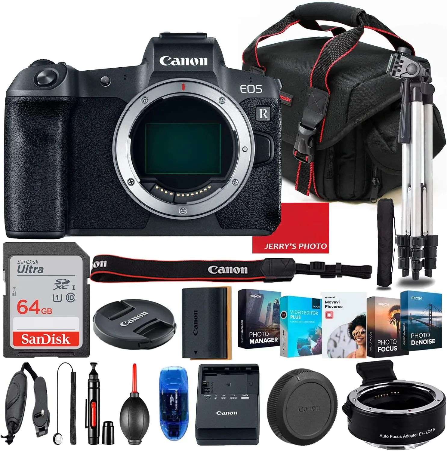 Canon EOS RP Mirrorless Camera Body Only Bundle   Premium Accessory Bundle Including 64GB Memory, Photo/Video Software Package, Shoulder Bag & More (Renewed)