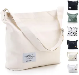 Canvas Tote Bag for Women - Crossbody, Shoulder, Travel & Beach Bag