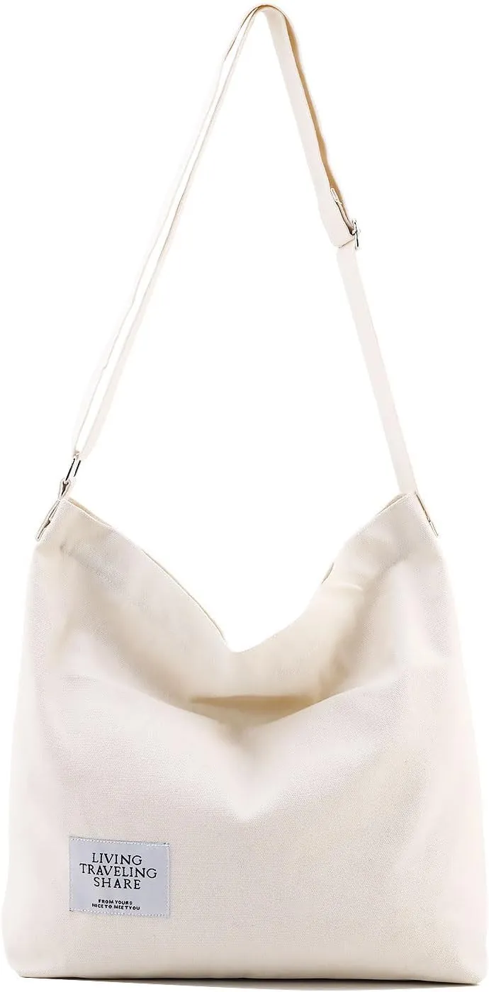 Canvas Tote Bag for Women - Crossbody, Shoulder, Travel & Beach Bag