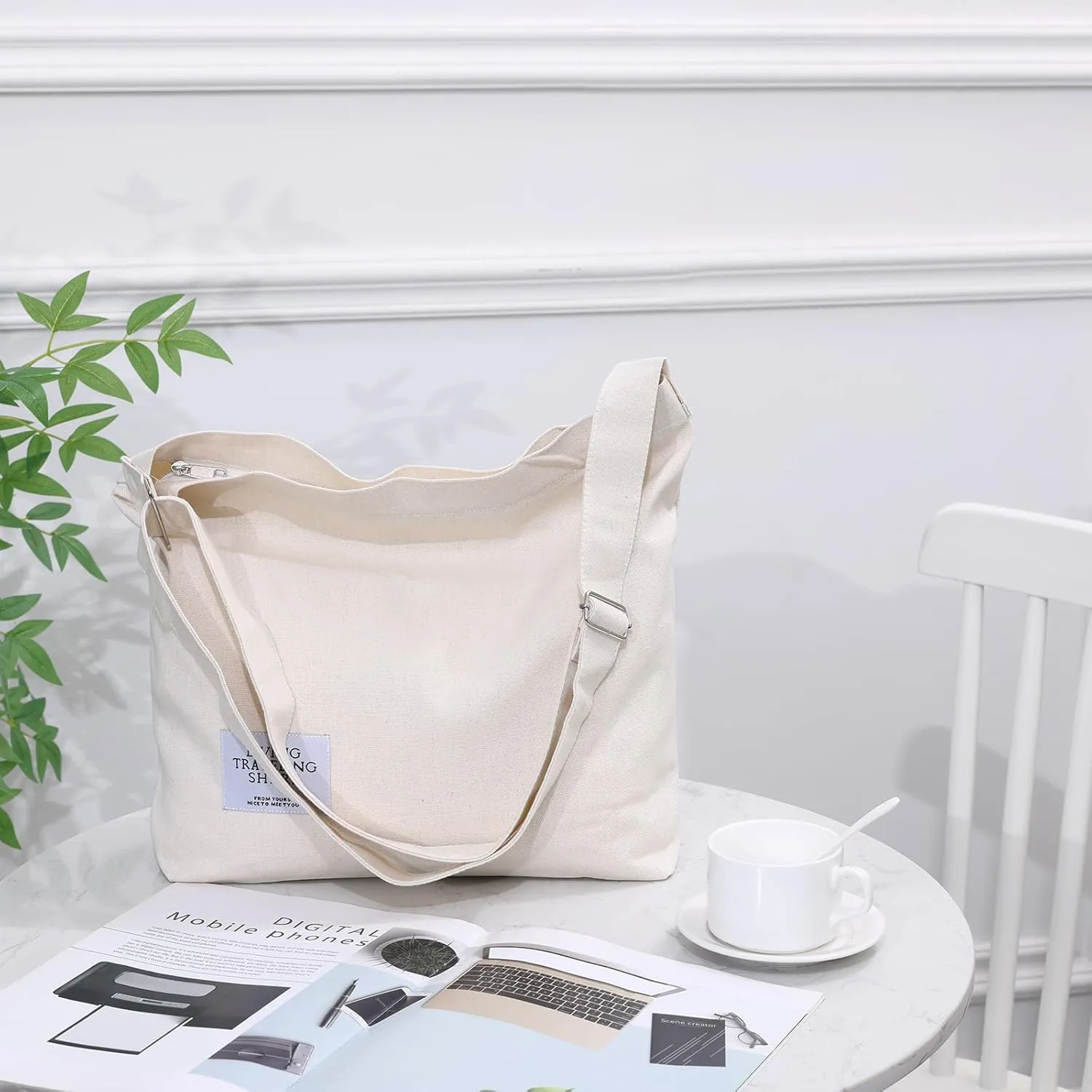 Canvas Tote Bag for Women - Crossbody, Shoulder, Travel & Beach Bag