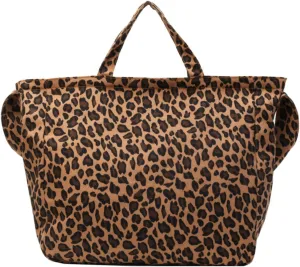 Canvas Tote Bag for Women Large Capacity Shoulder Bag Casual Fashion Leopard Print Handbag with Top Handles (Brown)