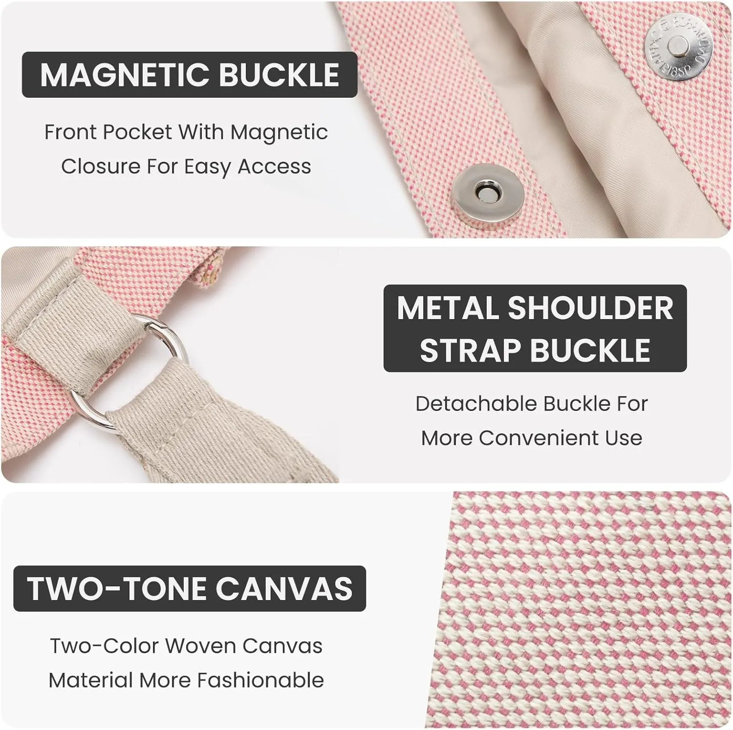 Canvas Tote Bag for Women with Pockets Bag