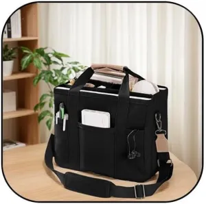 Canvas Tote Bag with Multi Pocket,Everything Tote Bag with Compartments,Canvas Crossbody Bag