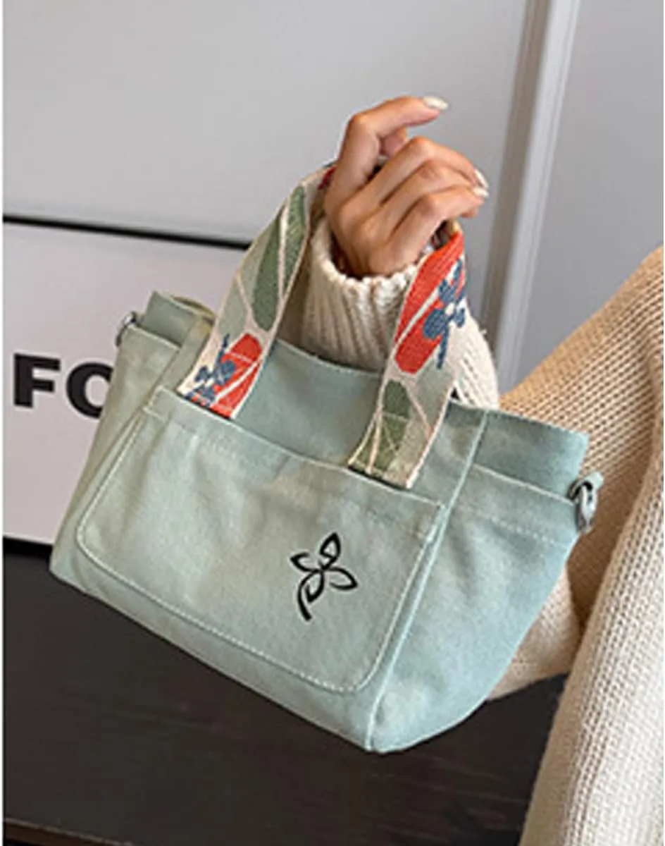 Canvas Tote Bag - Women's Leisure Commuter One Shoulder Crossbody