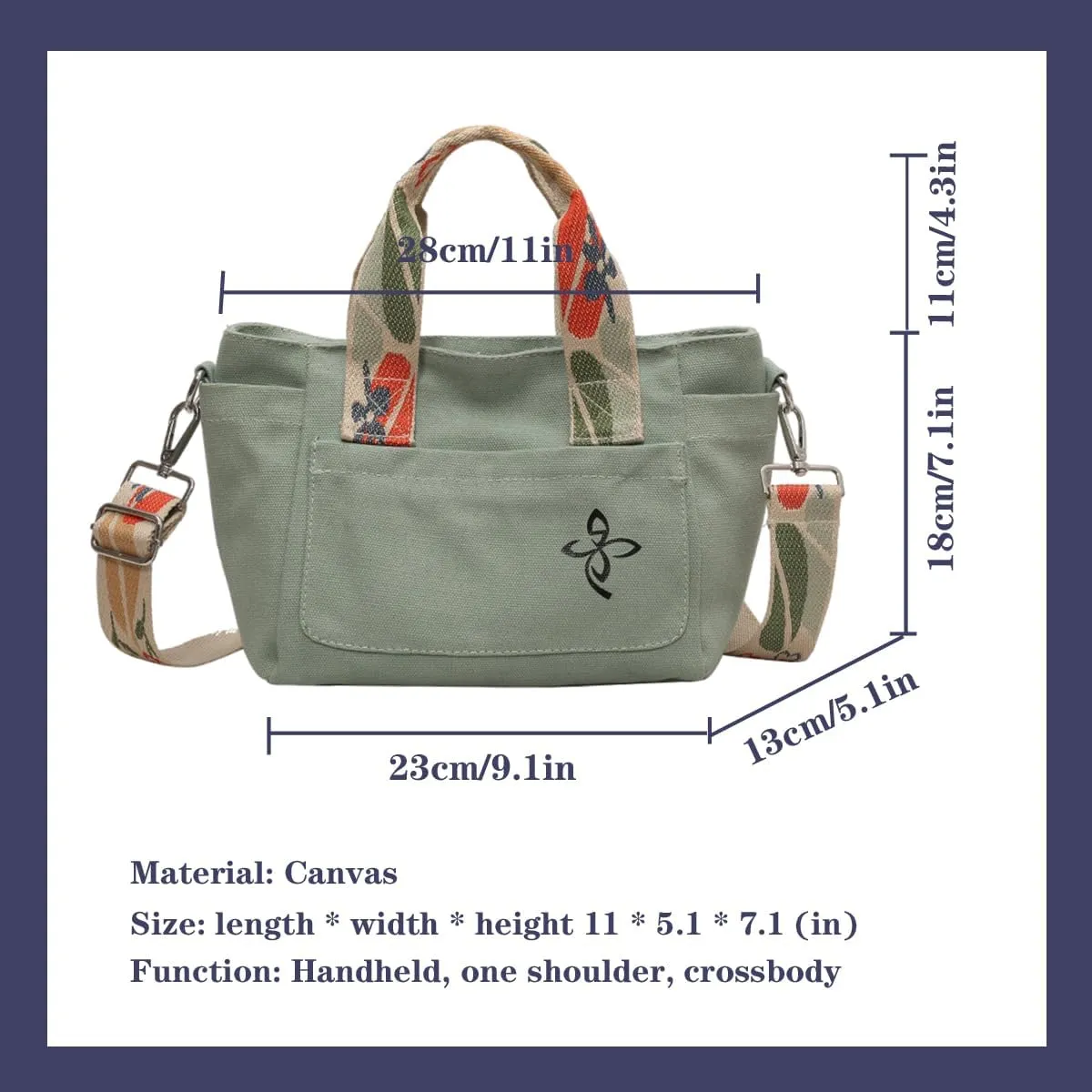 Canvas Tote Bag - Women's Leisure Commuter One Shoulder Crossbody