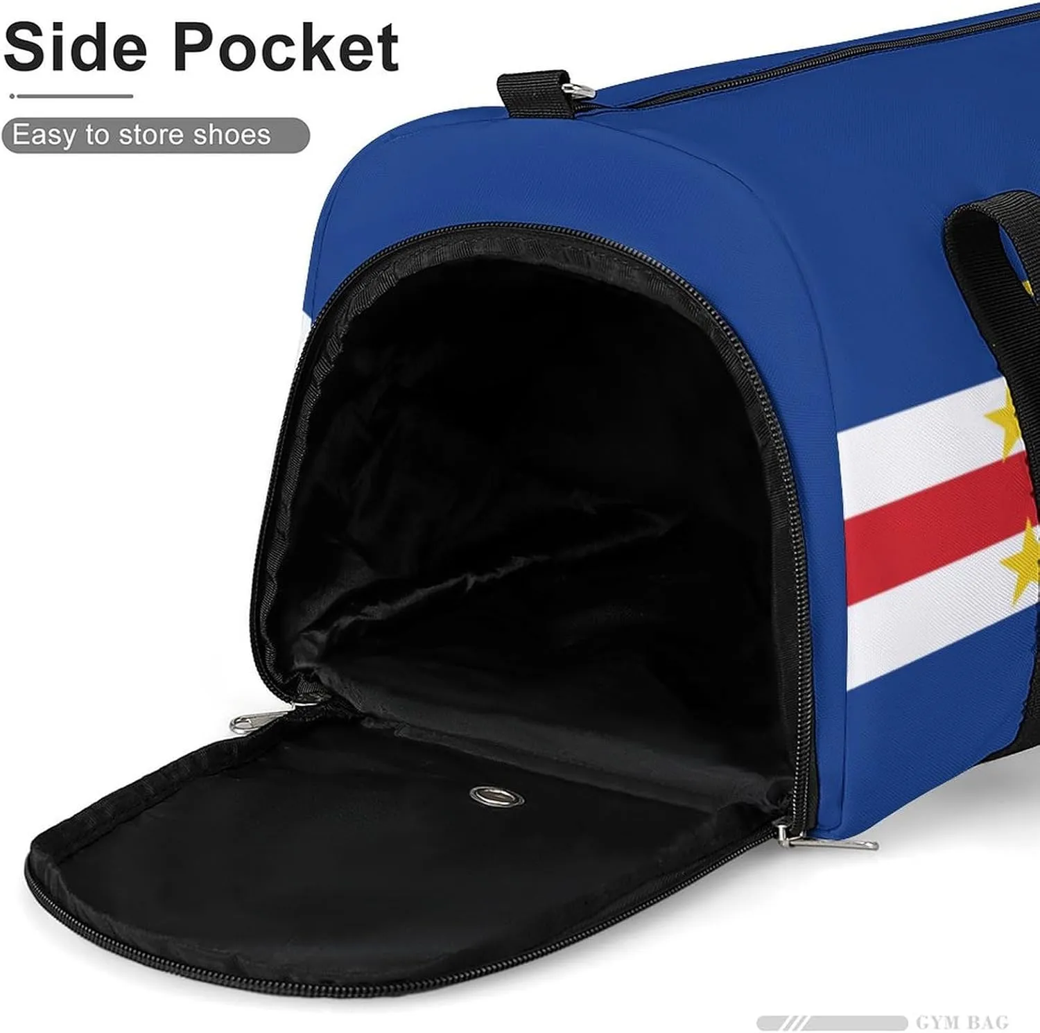 Cape Verde Flag Sports Gym Bag for Boys Girls with Shoe Compartment Carry On