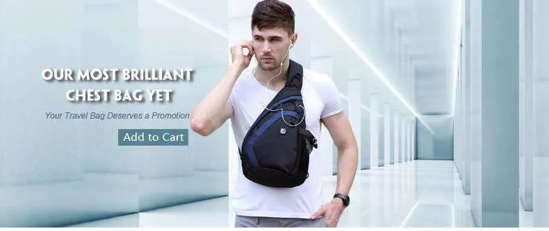 Casual Waterproof Nylon Shoulder Crossbody bags for Men