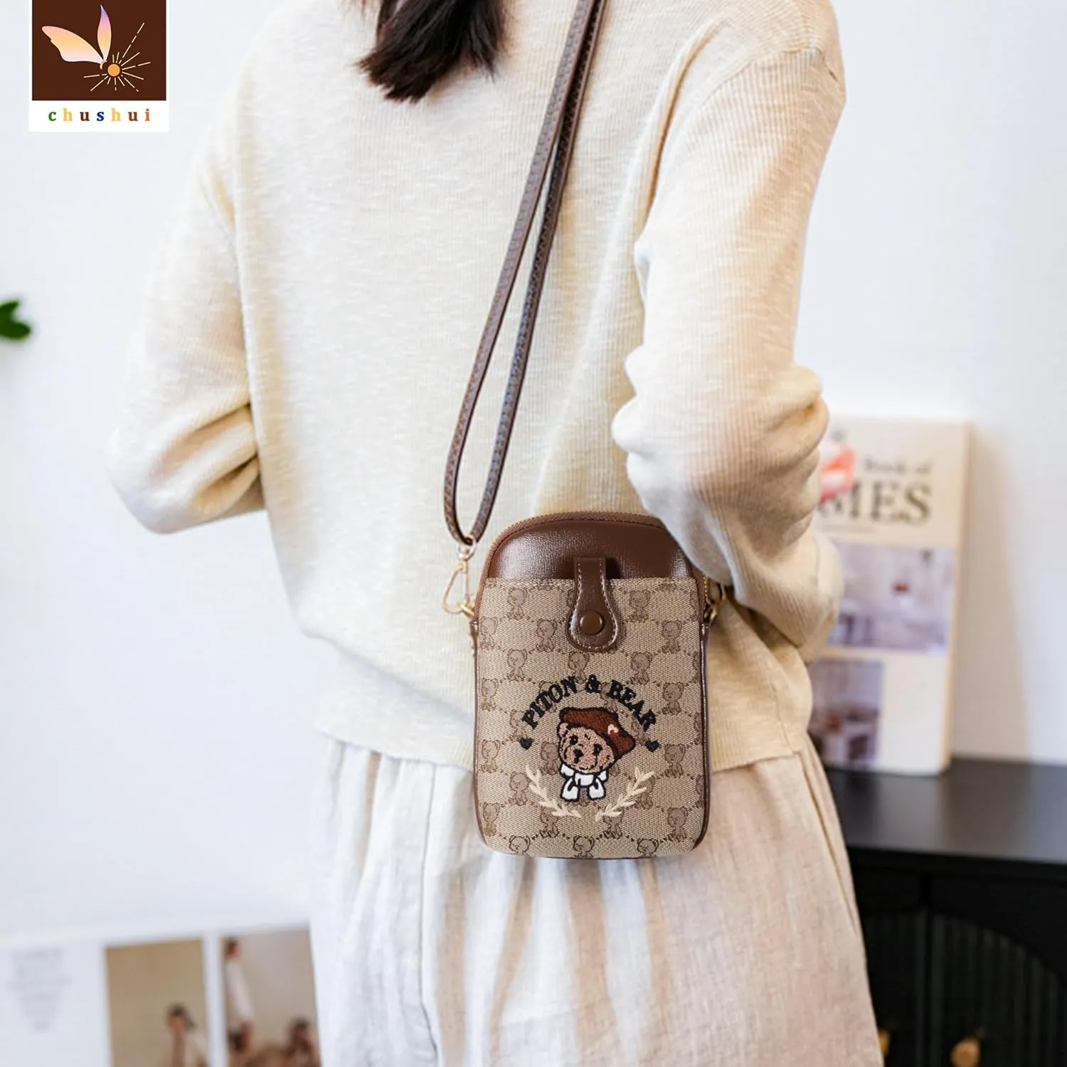Cell Phone Purse,Small Crossbody Bag for Women,Cute Leather Handbag with Adjustable Strap for Travel Work Daily