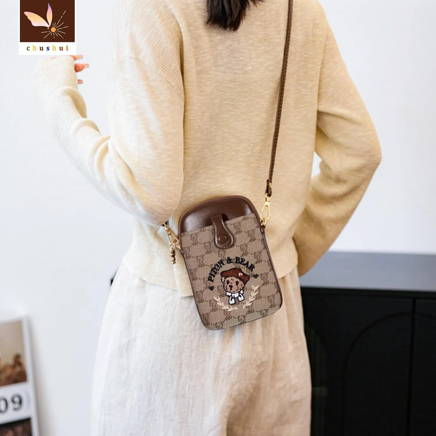 Cell Phone Purse,Small Crossbody Bag for Women,Cute Leather Handbag with Adjustable Strap for Travel Work Daily