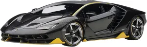 Centenario Clear Carbon with Yellow Accents 1/18 Model Car by Autoart 79114