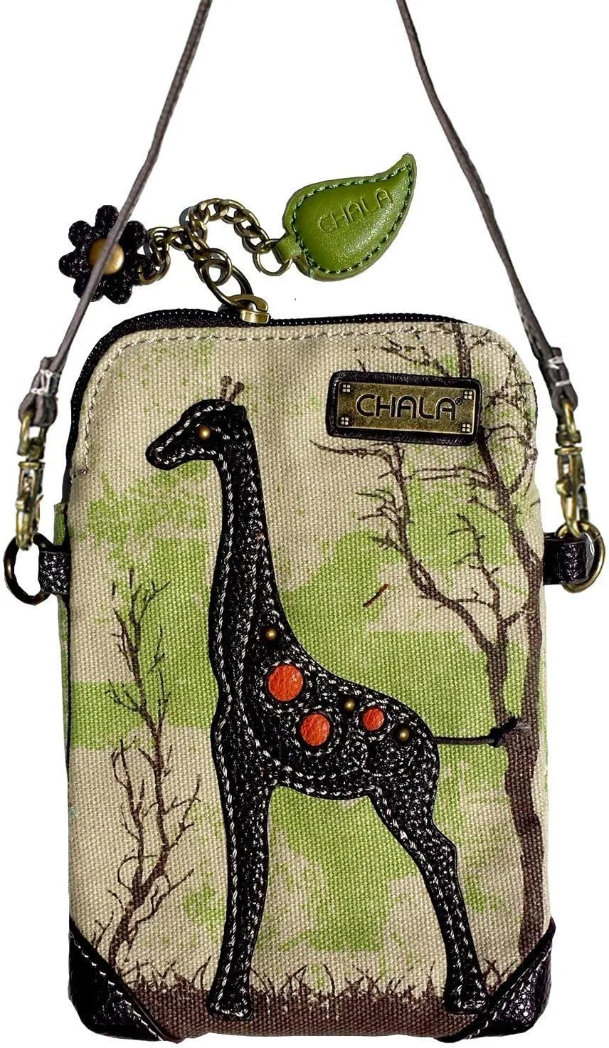 CHALA Canvas Crossbody Cell Phone Purse - Women Multicolor Handbag with Adjustable Strap