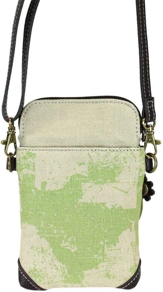 CHALA Canvas Crossbody Cell Phone Purse - Women Multicolor Handbag with Adjustable Strap
