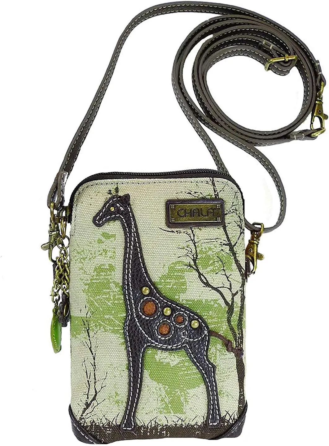 CHALA Canvas Crossbody Cell Phone Purse - Women Multicolor Handbag with Adjustable Strap