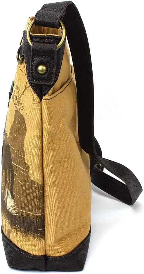 CHALA Canvas Crossbody Women Mid-Size Crossbody Shoulder Purse with Adjustable Strap