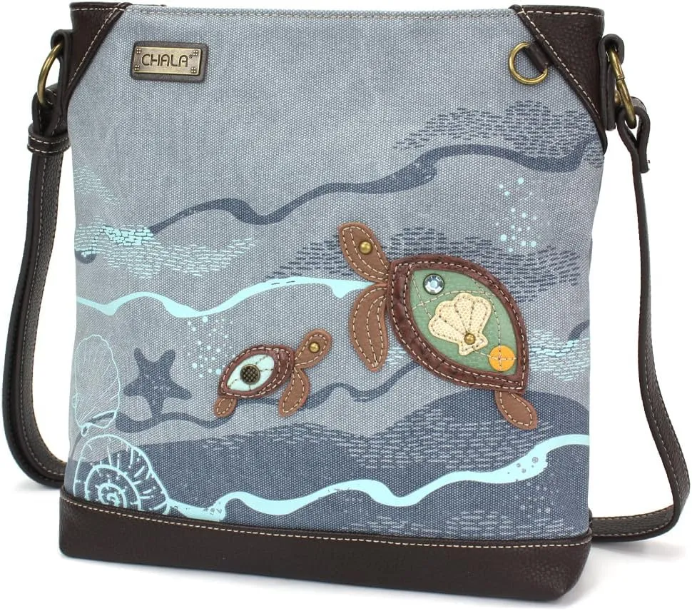 CHALA Canvas Crossbody Women Mid-Size Crossbody Shoulder Purse with Adjustable Strap
