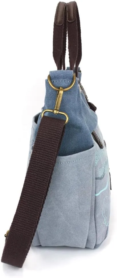 CHALA Canvas Print Pocket Tote Women Canvas Tote Bag/Shoulder Purse with Detachable Crossbody Strap