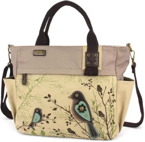 CHALA Canvas Print Pocket Tote Women Canvas Tote Bag/Shoulder Purse with Detachable Crossbody Strap