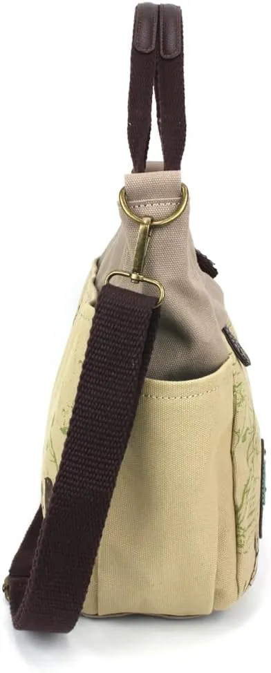 CHALA Canvas Print Pocket Tote Women Canvas Tote Bag/Shoulder Purse with Detachable Crossbody Strap