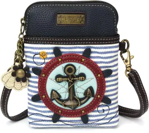 CHALA Cell Phone Crossbody Purse-Women PU Leather/Canvas Multicolor Handbag with Adjustable Strap