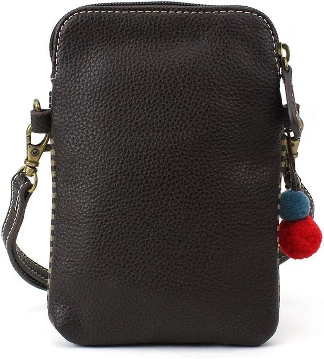 CHALA Cell Phone Crossbody Purse-Women PU Leather/Canvas Multicolor Handbag with Adjustable Strap