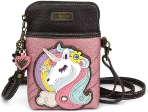 CHALA Cell Phone Crossbody Purse-Women PU Leather/Canvas Multicolor Handbag with Adjustable Strap
