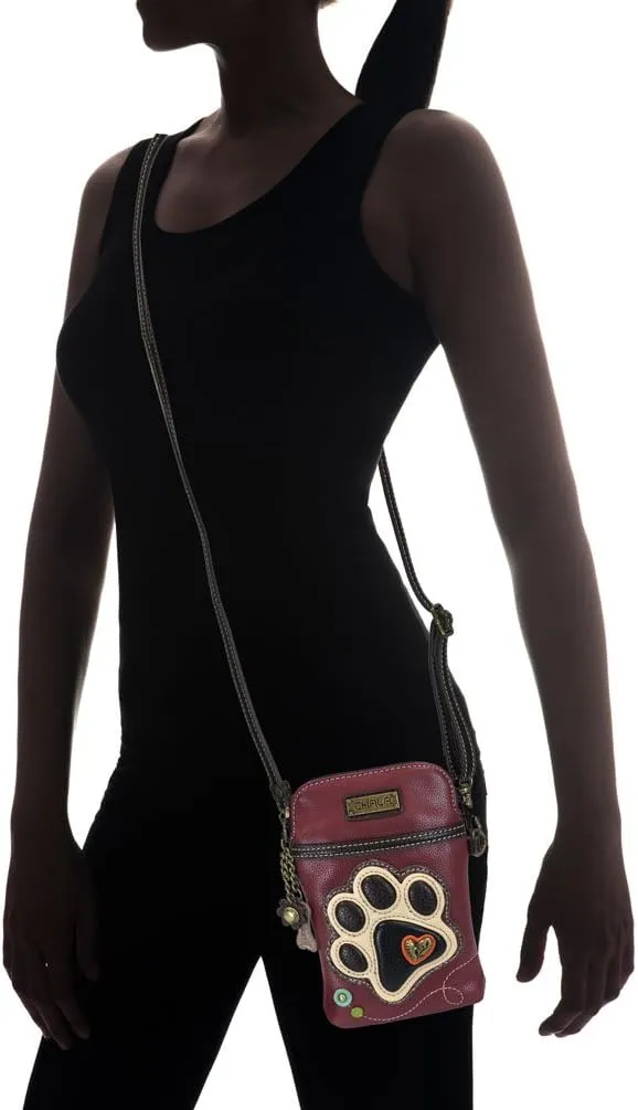 CHALA Cell Phone Crossbody Purse-Women PU Leather/Canvas Multicolor Handbag with Adjustable Strap