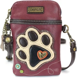CHALA Cell Phone Crossbody Purse-Women PU Leather/Canvas Multicolor Handbag with Adjustable Strap