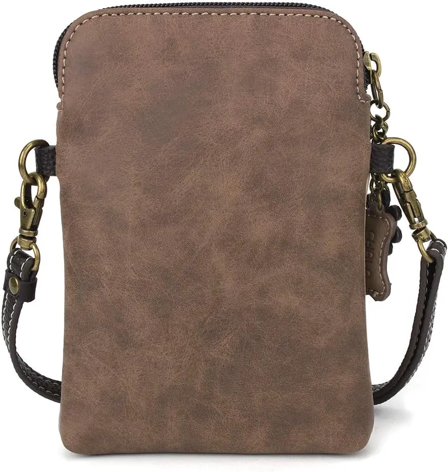 CHALA Cell Phone Crossbody Purse-Women PU Leather/Canvas Multicolor Handbag with Adjustable Strap