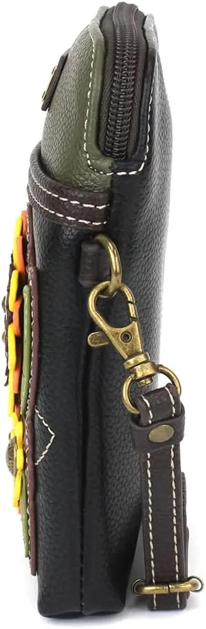 CHALA Cell Phone Crossbody Purse-Women PU Leather/Canvas Multicolor Handbag with Adjustable Strap