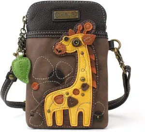 CHALA Cell Phone Crossbody Purse-Women PU Leather/Canvas Multicolor Handbag with Adjustable Strap