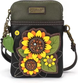 CHALA Cell Phone Crossbody Purse-Women PU Leather/Canvas Multicolor Handbag with Adjustable Strap
